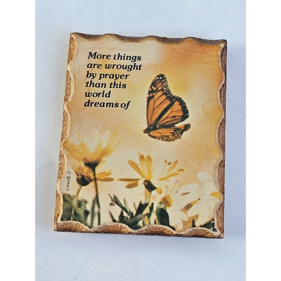 Vintage Souvenir Refrigerator Travel Magnet memorial butterfly wood - Picture 9 of 9